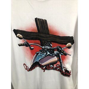 Men’s T-Shirt Driven By The Spirit White Cross Biker Shirt Size Adult L C2 Sport